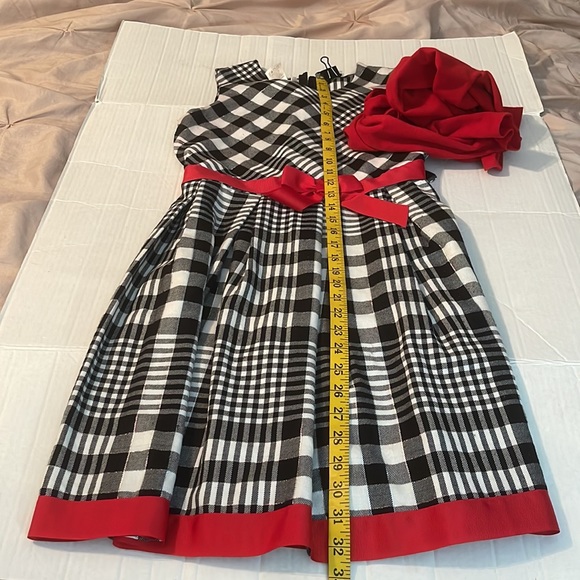 ♻️🆕 New Bonnie Jean Black White Red Holiday Formal Dress with Jacket size 16 - Picture 8 of 8